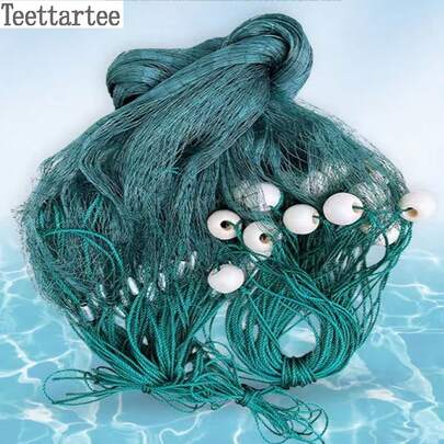 Teettartee Red de pesca resistente, red de pesca para estanque, red de arrastre, red de arrastre, red de limpieza de estanque, red de barrera, malla reforzada de 5 cm/1,96 pulgadas para embalse, lago, pesca en estanque