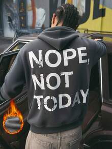 Felpa con cappuccio casual da uomo con tasca stampata, autunno/inverno