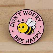 1pc Cute Enamel Bee Brooch Pin - Lovely Badge For Backpacks And Clothes - Yellow - View 3