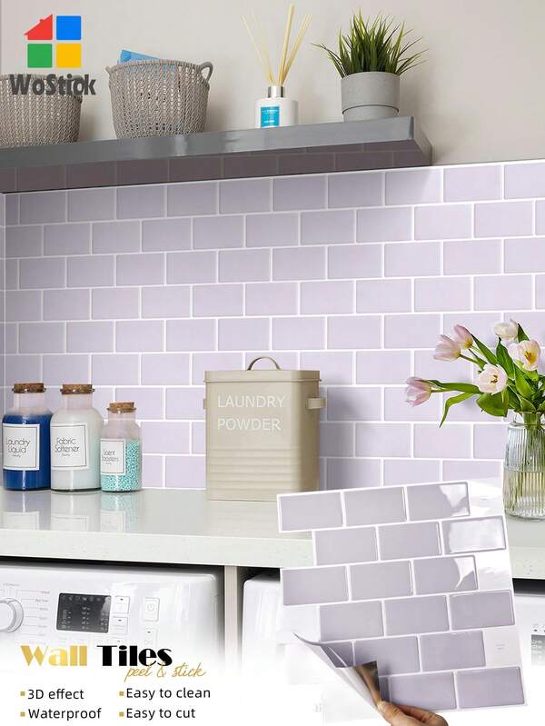 Waterproof And Anti-Oil Stick-On Tiles, Effortless Style Upgrade, Peel-And-Stick Wall Tiles For Kitchen Backsplash Children's Room Home Decor, Rectangular Brick Shape Arranged In A Staggered Pattern Resembling A Typical Subway Tile Design, Renovation Stickers Peel Wall Panels, Wall Paper, Wallpapers, Spring Decoration Items Refresh Your Home, Festival Decoration Stickers Gifts Birthday Graduation