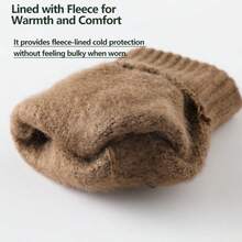 加厚菠萝纹理触屏手套，男士保暖冬季手套