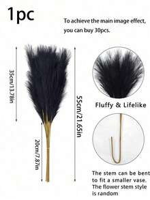 10/20/30/40 株人造芦苇草，高 54 厘米（21.27 英寸）。蓬松丝质人造芦苇草花。波西米亚风格装饰。适合情人节、母亲节、春季家居装饰，可用于客厅、厨房、婚礼、花瓶、卧室、房间、花园等。