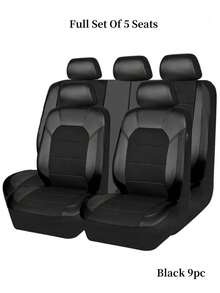 Easypie Selection 9pcs/5pcs/4pcs/2pcs Car Seat Covers, Made Of Breathable Mesh Fabric And PU Leather, Suitable For Sedans, SUVs, Trucks, With Good Ventilation, Airbag Compatible And Zipper Design, Ideal Gift For Friends, Graduation, Back To School, Christmas, Valentine's Day, Parents, Halloween, Thanksgiving, Birthday, New Year And Other Holidays, Also Suitable As Personalized Or Birthday Gifts