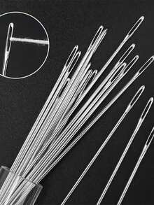 44pcs/Set Sewing Thread, Classic Sewing Needles, Finger Protector And Household Threader, Convenient Manual Sewing Tools, Sewing Supplies & Accessories (Includes 40pcs Stainless Steel Needles + 1pc Needle Threader + 1pc Seam Ripper + 1 Roll White Thread + 1 Roll Black Thread) - Multicolor - View 5