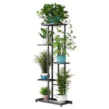 Estantería para Plantas de Metal Negro de 3 / 5 / 8 Niveles, Estante de Hierro Reforzado con Tubos Metálicos Cuadrados, Estilo Moderno Industrial, Uso Interior y Exterior, Soporte Decorativo para Macetas, Libros y Decoración del Hogar, Fácil Montaje y Gran Capacidad de Carga - Negro - Ver 12