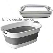 Gris 60cm*40cm cestas de lavado de plástico plegables portátiles ahorro de espacio ordenamiento casero caja de almacenamiento - gris - Ver 2