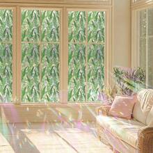 Window Privacy Film Tropical Static Cling Window, Tropical Parrots And Leaves 16.92 InchX39.37 Inch - Banana Leaves + 16.92"X39.37"/43X100CM - View 7