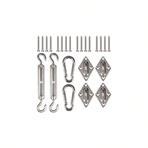 Shade Sail Hardware Kit Triangle, 5 Inch 304 Marine Grade Stainless Steel For Rectangle And Square Sun Shade Sail Inst...
