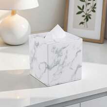 Cubierta de caja de pañuelos cuadrada - Soporte de caja de pañuelos cúbico de moda con base magnética, caja de pañuelos decorativa de PU adecuada para tocador, mesita de noche, escritorio, encimera de cocina, oficina en casa, automóvil, decoración de caja de almacenamiento, regalo festivo - Multicolor - Ver 8