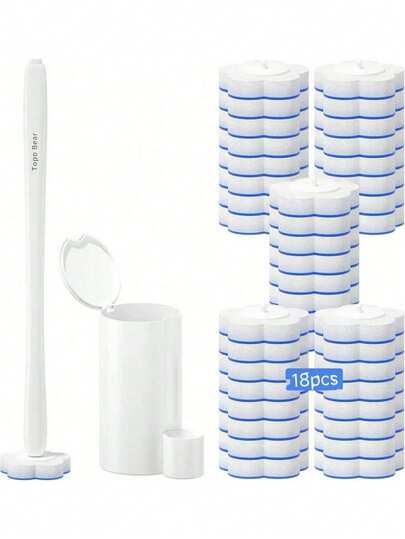 Disposable Toilet Bowl Brush With 18 Toilet Wand Refills Toilet Bowl Cleaner Wands Toilet Cleaning System Starter Kit