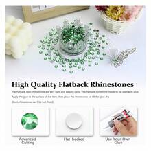 4500PCS Resin Flatback Rhinestone, 2mm 3mm 4mm 5mm 6mm Grass Green Flatback Rhinestones For Tumblers, Nails Art, Mugs, Bottles, Craft Dration, Loose Bling Glitter Gem Stone - 多色130 - 查看 2