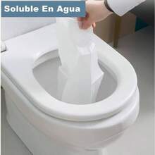 Fundas de Asiento de Inodoro Desechables, Fciles de Transportar, Solubles en Agua, Tamao Universal Adecuadas para Viajar, Salir, Aseos Pblicos 100PCS - 150 - Ver 4