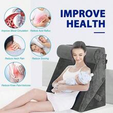 3PCS Wedge Pillow Set Memory Foam Adjustable Bed Acid Reflux Pillow For Orthopedic Post Surgery Leg Head And Back... - Gray-3PCS - View 14