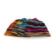 1pc Striped Beanie - Unisex Multifunctional Casual Knit Cap, Suitable For Outdoor Activities And Travel - Washable - Multicolor - View 7