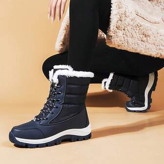 Plus Size Women's High-Top Anti-Slip Thick Thermal Lined Winter Boots Women's Thermal Lined Winter Boots Women's Tall Boots Women's Outdoor Hiking Boots Women's Thermal Lined Sports Boots Women's Fashionable Lace-Up Blue Snow Boots Women's Warm Winter Boots For Below Zero Temperatures Women's Travel Boots Men's Boots Unisex Travel Boots Men's Snow Boots Outdoor Sports Hiking Boots Navy Fluffy Boots Ski Boots,Fur Boots