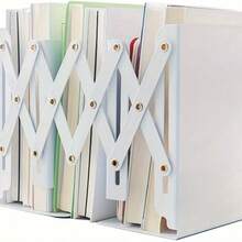 重型金属书挡，带可调节挡板和加厚底座 - 坚固的桌面/书架收纳架，适用于厚重书籍，办公室、家庭和学校使用 - 彩色 - 查看 6