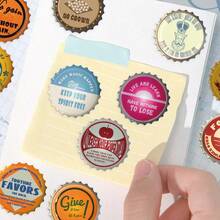 50张混合瓶盖贴纸涂鸦透明贴花，适用于文具、行李箱、水瓶、手机、笔记本电脑、剪贴簿等。