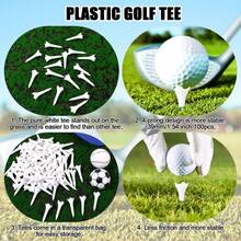 50pcs Golf Tees, Plastic Short Golf Tees 1-1/2 Inch Bulk Golf Tees Golf Training Accessories Golf Practice Tool For Irons, Par Threes, Hybrids ﻿ - White - View 3