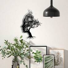 1 قطعة ديكور جداري معدني على شكل فرع شجرة أنيق وبسيط - لوحة زخرفية حديثة مصنوعة بعناية، مناسبة للمكتب والمنزل والغرفة والشرفة والمطبخ وجدران الحديقة والمتجر والمقهى وصالة الرقص والبار والطراز الريفي، هدية عيد ميلاد أو هدية ترحيب بالمنزل الجديد، قابلة للإزالة وإعادة الاستخدام - المادة: حديد - الأسود - مشاهدة 4