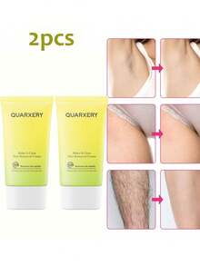QUARXERY 60g Soothing Depilatory Cream With Aloe Vera, Easy To Clean. Leaves No Dark Marks On The Underarms, Does Not Irritate, Is Suitable For All Skin Types And For Use All Over The Body, Keeping Skin Smooth And Blemish-Free. - 黃色2pcs - 查看 2