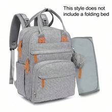 1pc Baby Diaper Bag Backpack With Changing Station, Multifunction Portable Waterproof Large Capacity Travel Baby Changing Bags, Baby Stuff Organizer , Baby Registry Search, Baby Diaper Bags For Boys & Girls, Baby Shower Gifts, Newborn Baby Essential Gifts - Pink Gray - View 13