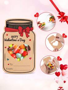 24pcs Valentine's Day Greeting Cards, Valentine's Day Candy Bags Set, Fun Valentine's Day Exchange Cards, Cute Candy & Sweets Gift Bags, Suitable For School Exchange Parties, Valentine's Day Gifts, Mason Jar Valentine's Day Cards, Valentine's Day Cards, Valentine's Day Decorations, Valentine's Day Gifts - Multicolor - View 7