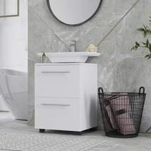 HOMCOM Bathroom Cabinet, Vanity With Sink And Drawer, Compact, Made Of Chipboard, White On Site - 1 - 查看 7
