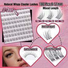 Individual Lashes 320pcs Lash Clusters 40D 9 - 16mm Mix Lash Extension D Curly Eyelash Clusters Eyelash Extension Wispy Cluster Lashes Self Application By 40D - 0.07D, 9 - 16mix - Bộ sản phẩm nối mi tự nhiên - Xem 4