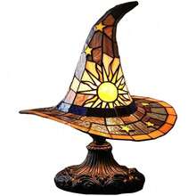 Witch Hat Lamp LED Creative Table Lamp USB Powered Resin Witch Hat Light Ornament For Living Room Home Bedroom Decoration - 黃色 - 查看 8