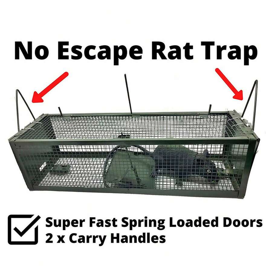 Cárcel de trampa para ratones para interiores - Diseño de puertas dobles, marco de metal con agujeros de ventilación, no necesita batería, capturador automático continuo eficiente para uso doméstico, trampas para ratones para el hogar. - Verde - Ver 1