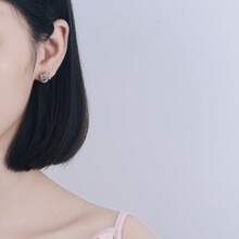 925 Silver Plated Earrings For Women Jewelry Zirconia Eternal Heart Twist Earrings - Silver - View 2