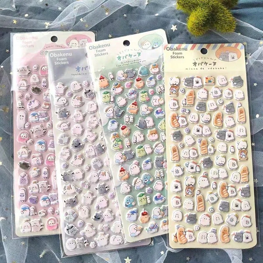 3D Cute Cartoon Stickers, 3D Adorable Japanese Style Bubble Stickers, Embossed Creative Diary Stickers, Diamond Gem Crystal Children's Handmade Decorative Stickers, Christmas/Thanksgiving Holiday Birthday Gift For Kids