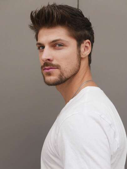 Parrucca corta dritta da uomo, morbida e realistica, capelli naturali, in fibra sintetica resistente al calore, densità 150%, cuffia in rete traspirante al 100% per uso quotidiano e feste, con possibilità di acconciatura libera