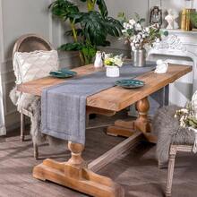 Faux Linen Table Runner Handmade Hollow Minimalist Brushed Table Runner Small Retro For Home Wedding Elegant Table Decoration Dark Grey 35 X 180 Cm - Darkgrey - View 4