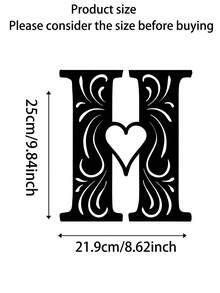 1pc Personalized Scroll Heart DIY Letter Combination Sign, Made Of High-Quality Metal - Durable And Suitable For Home, Office, Bedroom, Living Room, Garden, Corporate Image Wall Decoration, Modern Personalized Entryway Decoration, And A Great Choice For Housewarming, Birthday, And Holiday Gifts. - Multicolor - View 34