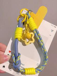 1条星形吊坠腕带手机挂绳，可拆卸双用途拇指环腕带，户外旅行徒步编织耐用腕绳，男女通用，附带垫子（不含照片卡） - 多色2 - 查看 14