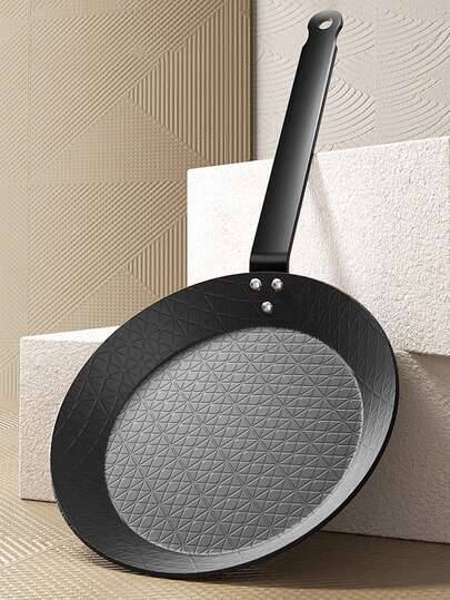 1pc Pre-Seasoned Carbon Steel Frying Pan, Suitable For Induction Cooktop, Stove And Grill - 11/9.4/7.9 Inches, Precise Cast Iron Pan, Steak Pan, Durable, Even Heating, Suitable For Indoor And Outdoor Use - No PFAS, PFOA And PFOS