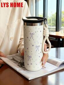 1个500毫升不锈钢保温杯，星形蝴蝶结图案，适合旅行、办公、居家、学校、车载使用，也可作为圣诞节、母亲节、情人节、生日礼物。 - 彩色 - 查看 6