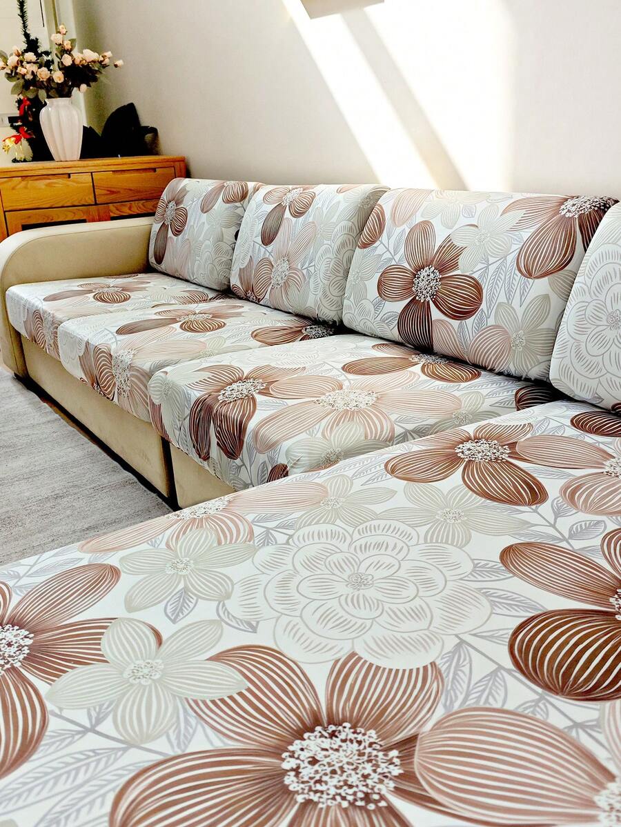 1 Vỏ đệm ghế sofa in họa tiết theo mùa, họa tiết lá và hoa, vỏ bọc ghế sofa đàn hồi có thể tháo rời, thích hợp cho phòng khách, phòng ngủ, bảo vệ ghế sofa văn phòng, trang trí nhà cửa - Nhiều màu - Xem 1