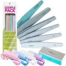 Kit 11pzs Limas para Uñas Profesional,Incluir 6 Limas de Uñas+ 4 Cepillo Limpiar+ 1 Bloque de Pulido,Reutilizables,Grit Edge 150/180/240,Flex 100/180, 220/280,Shiner 1000/4000,para Cuidado de Las Uñas(default) - Multicolor - Ver 2