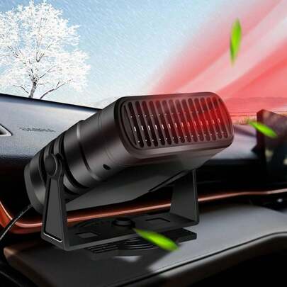 Calentador portátil de 12V 120W para vehículos, con enchufe de encendedor de cigarrillos, rotación de 360°, sistema de desempañado y descongelación automática del parabrisas, compacto y eléctrico