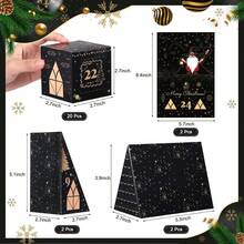 GWHOLE Advent Calendar Box To Fill 2025, 24 Days Christmas &Amp; Halloween Countdown Box, Black Stackable Drative Gift Box For DIY Christmas Surprises &Amp; Holiday Décor - đen - Xem 2