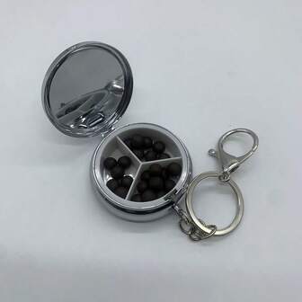 多功能分隔药盒，钥匙扣药盒，便携式