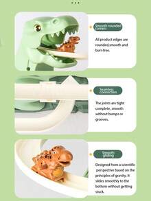 1 Set Of Electric Track Dinosaur Toy, Dinosaur-Themed Electric Track Playhouse Toy, With Music, Lights, Slide, Adventure Games, And Interactive Toys. Includes An Adventure Slide And Climbing Track. Birthday Gift. - Multicolor - View 7