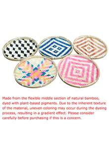 1 件竹制装饰托盘、家用干燥储物篮、家居用品、节日礼物创意家用盘子、迷你竹制品 | 适合所有季节使用 - 彩色 - 查看 11