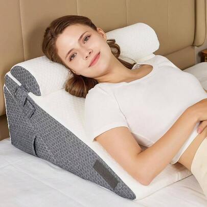 3PCS Wedge Pillow Set After Surgery, Adjustable 912 Inch Bed Wedge Pillow Sleeping, Foam Wedge Pillow Reflux, NeckBack Support, Sleeping, White/