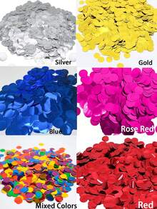1-2000pcs Colorful Metallic Foil Confetti, Highly Attractive, Shiny Gold, Silver, Mixed Color Holographic Sequins, Small And Portable, Suitable For Party And Wedding Decoration, Party Decoration, Birthday, Anniversary, Proposal, And Other Occasions - Multicolor - View 9