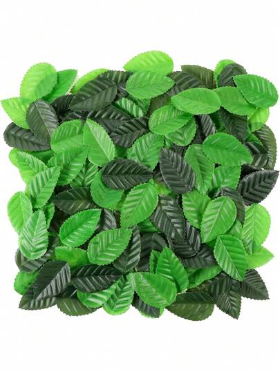 100/200pcs Artificial Green Leaves, Wedding Artificial Rose Leaves Decoration, Fake Faux Leaf For Valentine's Day, Themed Parties, New Year's Day, Garden Decorations, Crafts Scrapbooking Floral Arrangements Home Kitchen Wedding Garland Decoration
