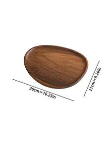 1pc Retro Irregular Walnut Wood Jewelry Tray, Wooden Desktop Storage Organizer Tray For Watches, Perfumes, Diffusers, Stylish Design - Brown - View 12