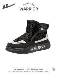 WARRIOR 1 双男士运动雪地靴，加厚衬垫运动鞋 - 黑/米 - 查看 4